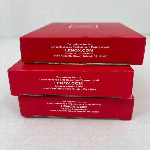 Lenox Lot 3 Sparkle Scroll Christmas Ornaments Santa Sleigh Reindeer Silver Tone - Picture 9 of 10